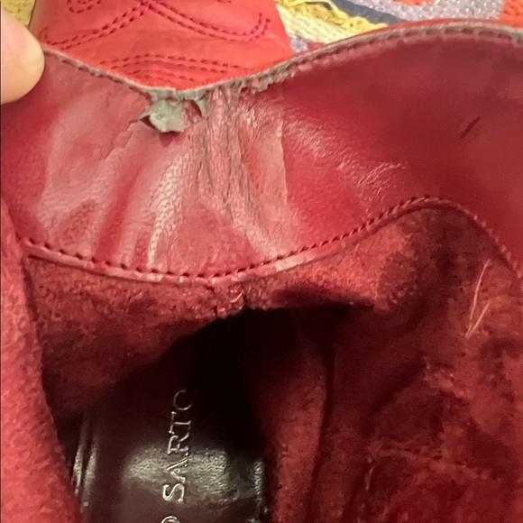 Franco Sarto Burgandy-red Leather Women's Cowboy Boots size 8.5 - Picture 12 of 13